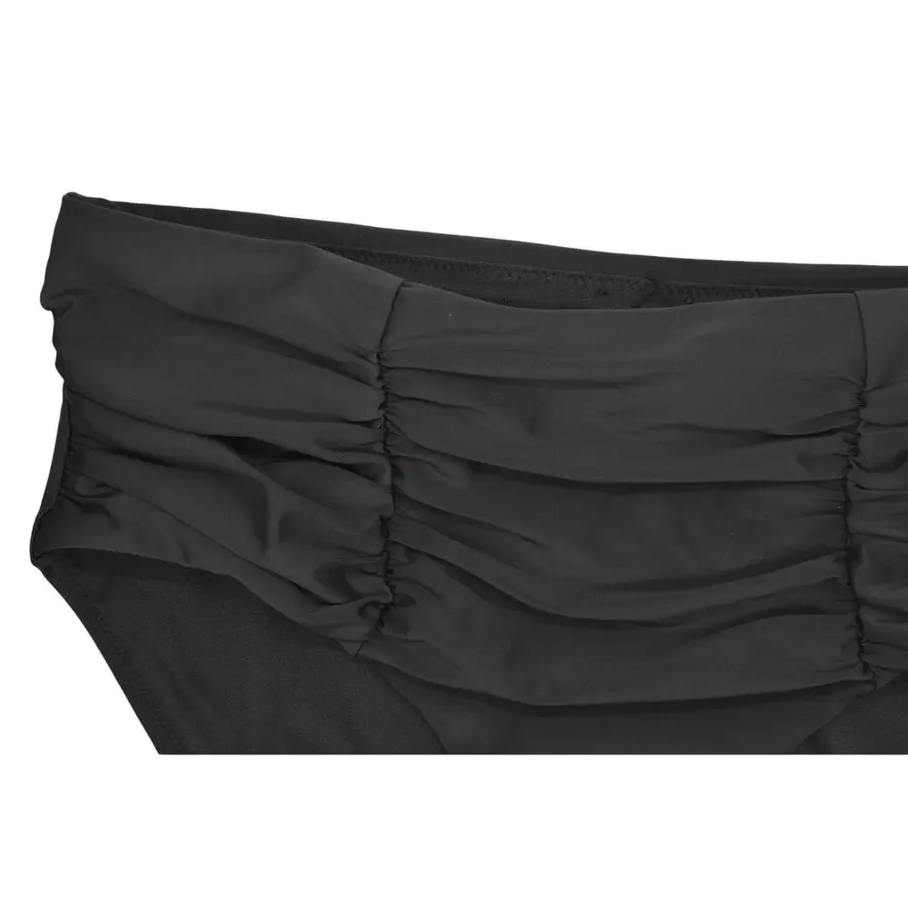 Raisins Curve Plus Size Coco Ruched Bikini Bottoms Black